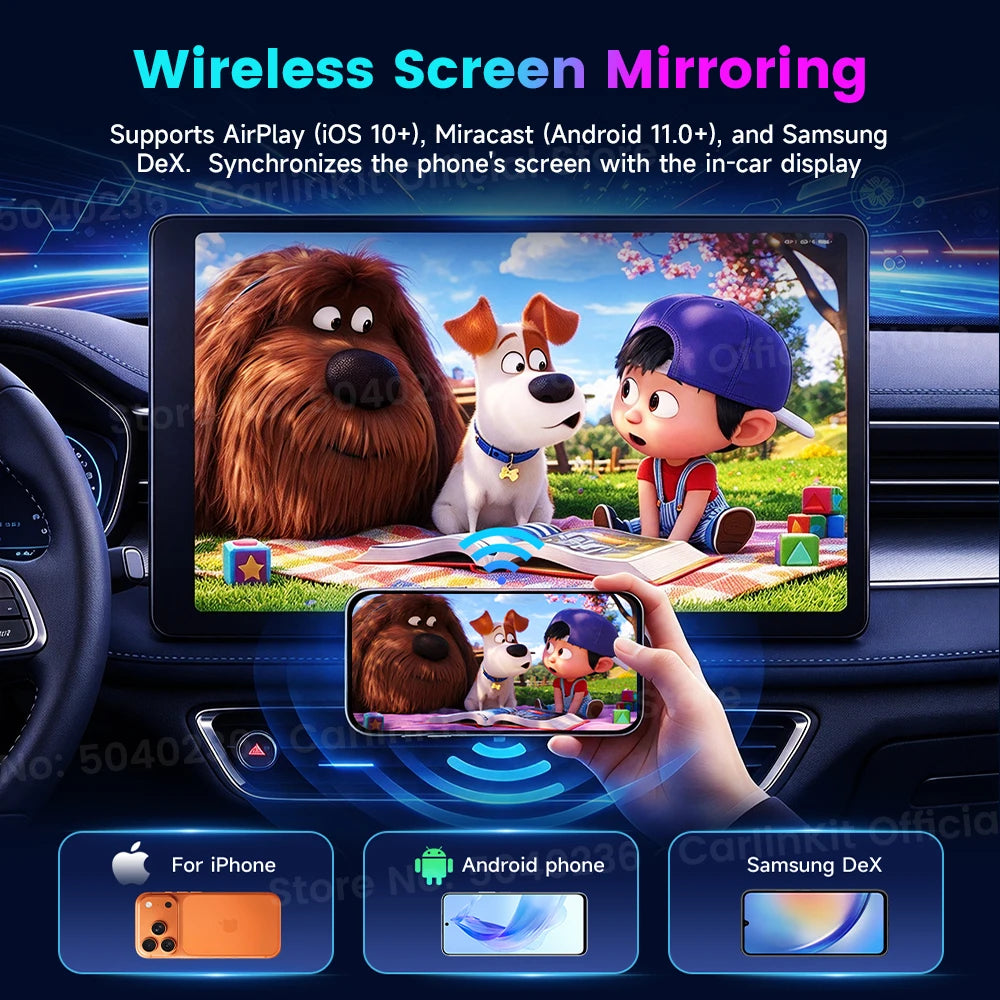 CarlinKit Android 16 Ultra 2 CarPlay AI Box CQ4390 8G+128GB Screen Mirroring Wireless Android Auto Split Screen FOTA For Netflix
