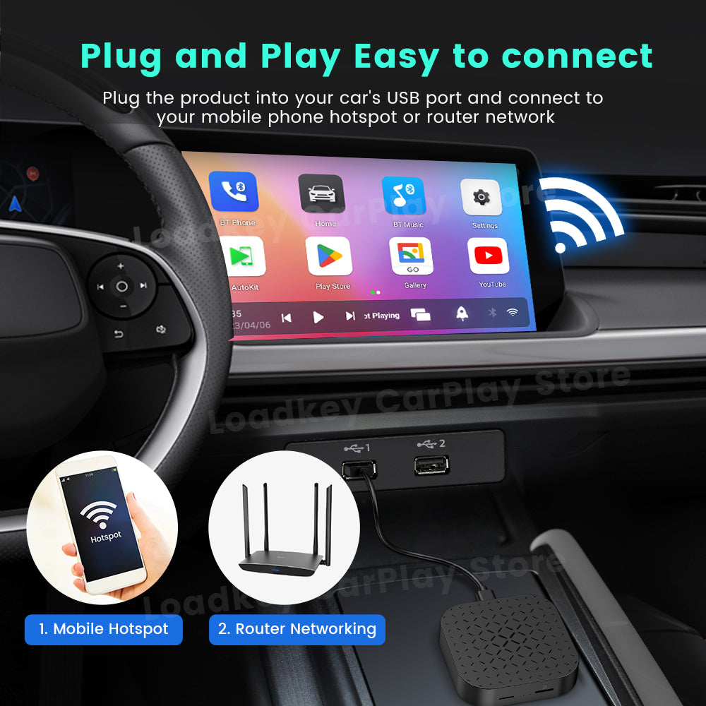 Android 11 Carlinkit Tbox Basic Netflix Ai Box Wireless Android Auto  CarPlay QCM 2290 4-Cores 2G+16G For  IPTV