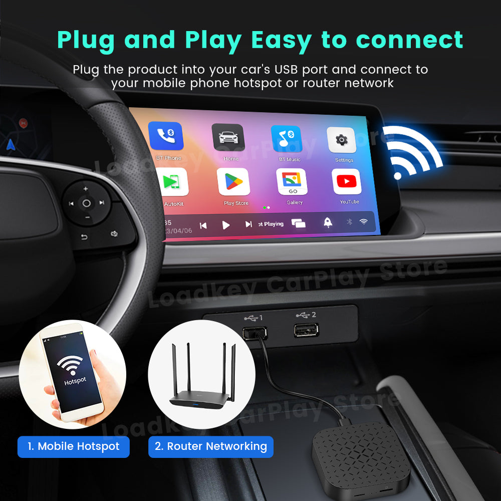 2 in 1 Wireless Android Auto CarPlay Adapter wireless Apple CarPlay  Accessories