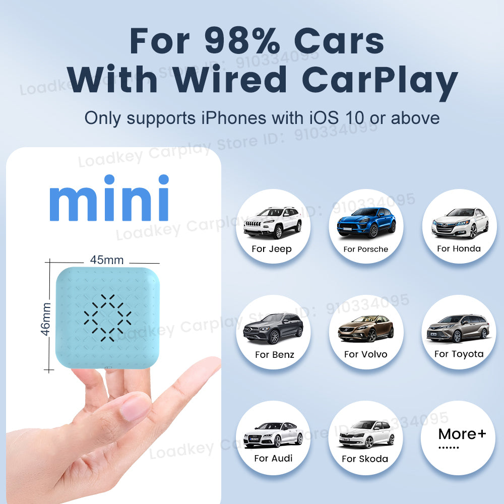 Best Plug and Play Wireless Carplay Adapter USB Dongle for Factory Wired  Carplay Audi Benz Ford Jeep Kia Honda VW Toyota Vehicles