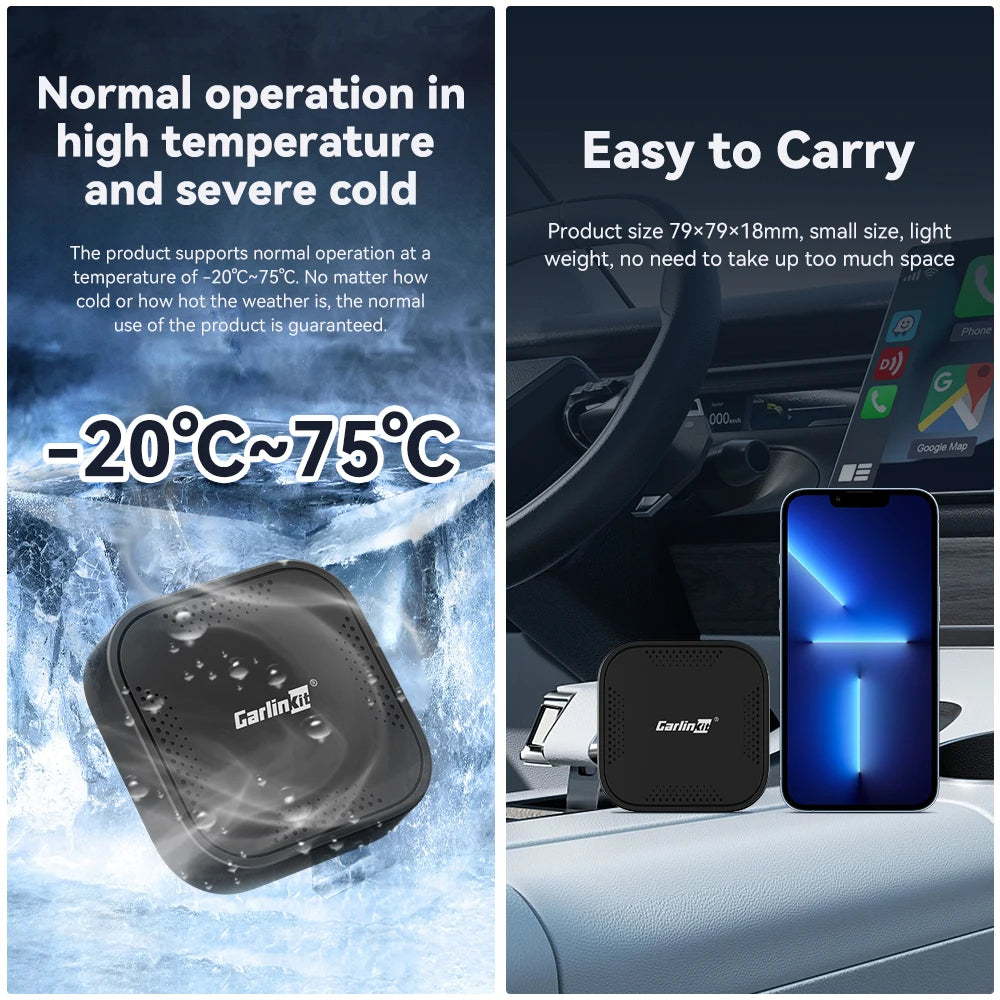 Tbox Basic Pro CarlinKit Mini CarPlay Ai Box Qualcomm 8-Core 4G+64G Wireless Android Auto&CarPlay Dongle For Netflix IPTV Smart TV Box