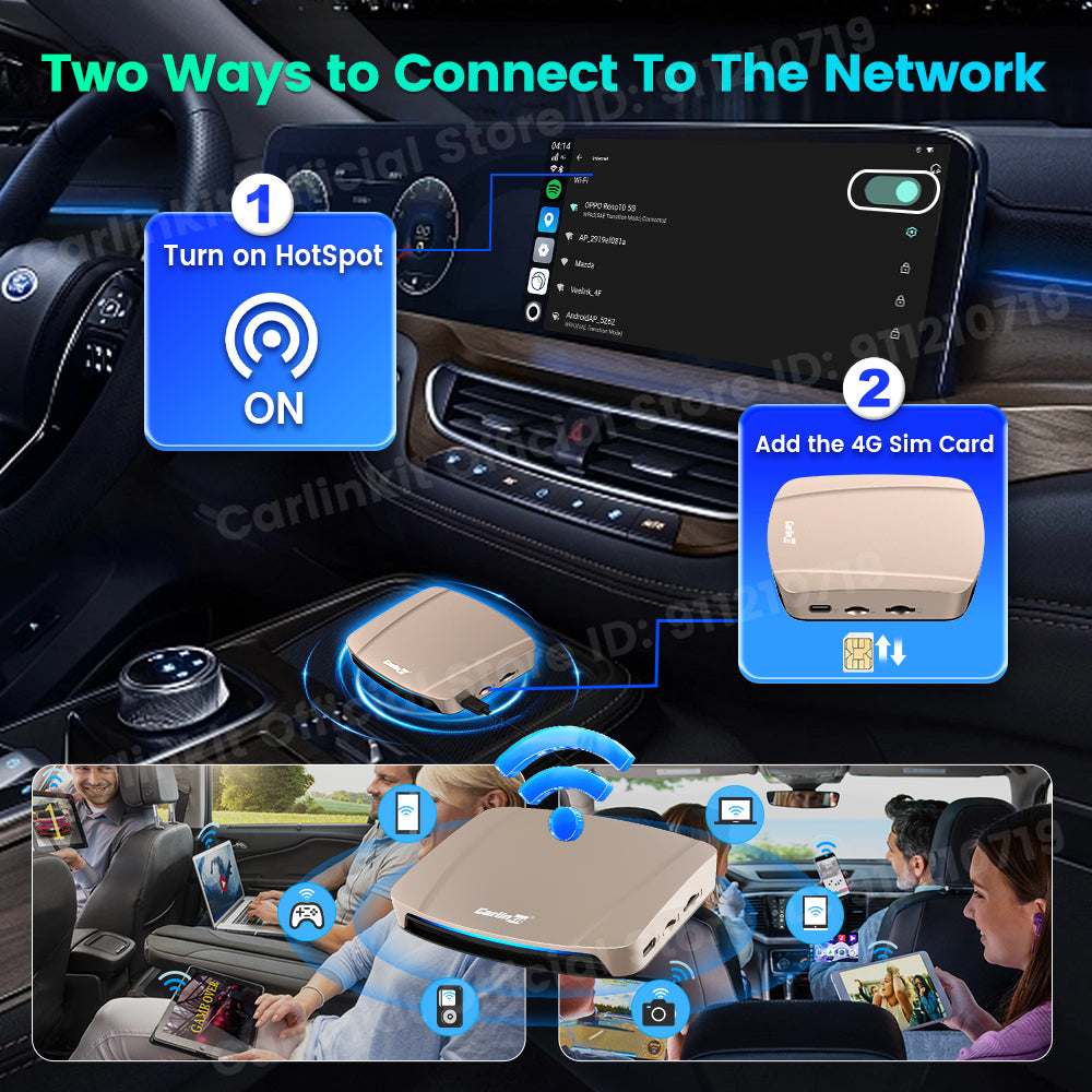 Carlinkit Android 15 AI Box Ultra 8+128G Wireless Carplay Car Streaming Box Android Auto Wireless Adapter Qualcomm SM6350 Support Youtube/Netflix