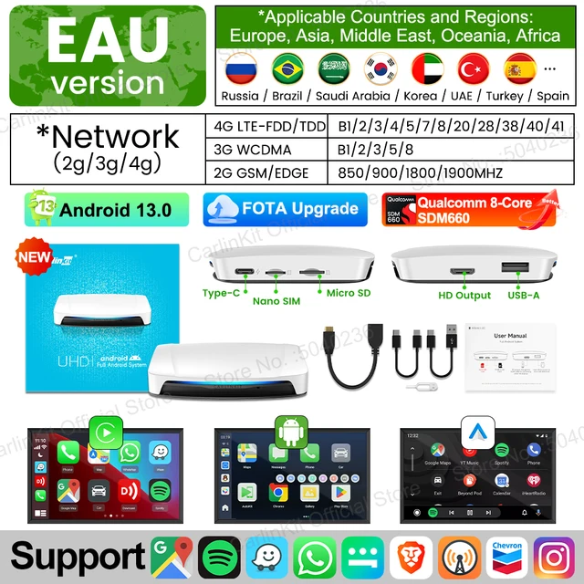 2025 New CarlinKit Android 13 CarPlay AI Box HDMI Wireless