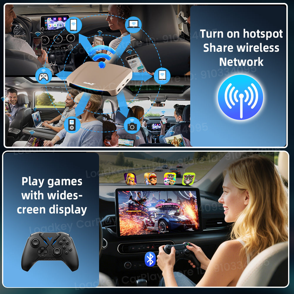 Carlinkit 5G Android 15 AI Box Ultra 8+256G Wireless Carplay Car Streaming Box Android Auto Wireless Adapter Qualcomm SM6350 Support Youtube/Netflix