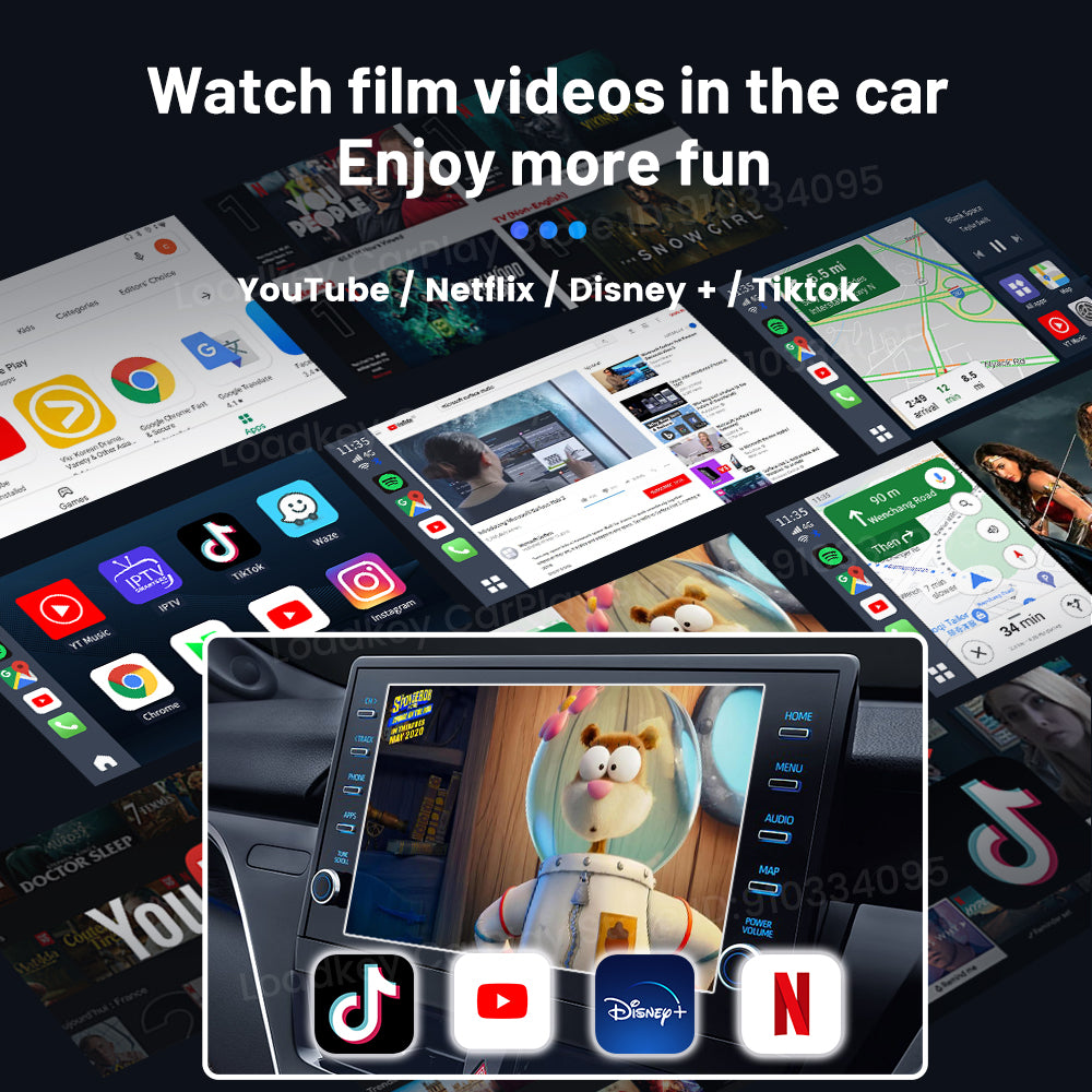 Carlinkit – boîtier TV Android 13 pour voiture, LED, adaptateur sans fil CarPlay, SM6225, 8 cœurs, IPTV, Netfilx, lecture vidéo, CarPlay, Ai, 2023