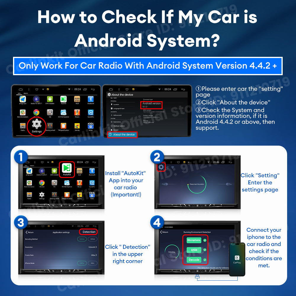 Carlinkit USB Dongle Wireless CarPlay Android auto Box Wired
