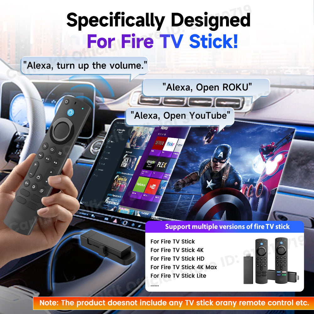 Carlinkit Support Fire TV Stick Specifically designed for Amazon Fire TV Stick Enjoy Streaming in Your Car Wired CarPlay to HDMI