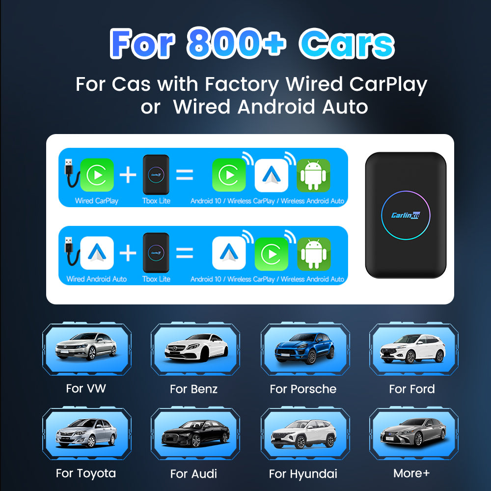 2024 Carlinkit LITE Wireless Android Auto & Car Play Ai Box Usb Watch Videos Online 32GB For Netflix Iptv 3 IN 1 Carplay Tv Box