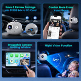CarlinKit DashVue Rear Seat Baby Monitor Wireless CarPlay Android Auto Box 1080P Wide-angle Night Vision Split Screen Car Camera