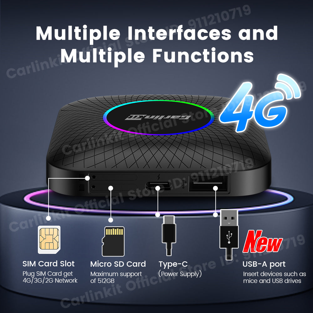 2025 Android13 SDM660 Carlinkit Carplay Android Tv Box USB A Port