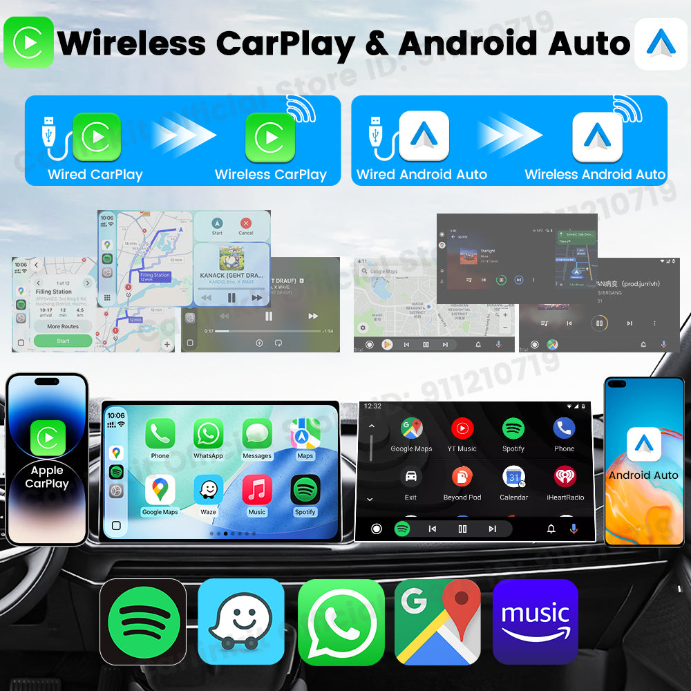 CarlinKit Mini Ultra Wireless Adapter Wireless Android Auto & CarPlay USB Dongle For Car Upgrade WiFi Bluetooth Auto Connect