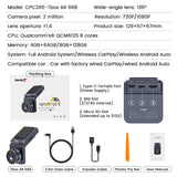 CarlinKit QCM 6125 Android 13 Wireless Carplay Al Box Android Auto HD Dash Cam 1080P 4G+64G YouTube Netflix Google Play Mini TV Box