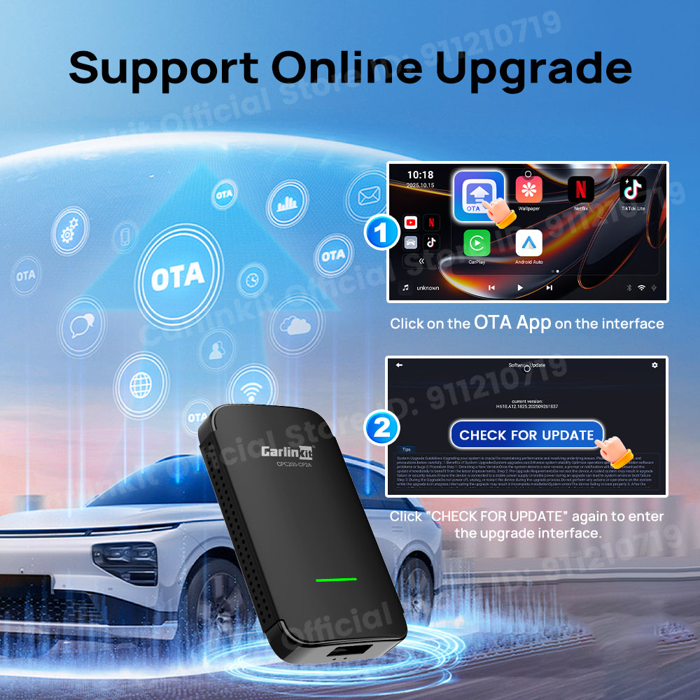 Carlinkit CP2A Pro Android TV Box &Wireless Android Auto & CarPlay 3-In-1 Adapter Wireless Auto Connect For Netflix Smart Ai Box