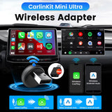 Carlinkit Wireless CarPlay & Android Auto Adapter - Mini Ultra 3 Convert OEM Wired to Wireless Dongle for iPhone & Android 11+, USB-A/Type-C Plug & Play, Fast Connection, Online Upgrade