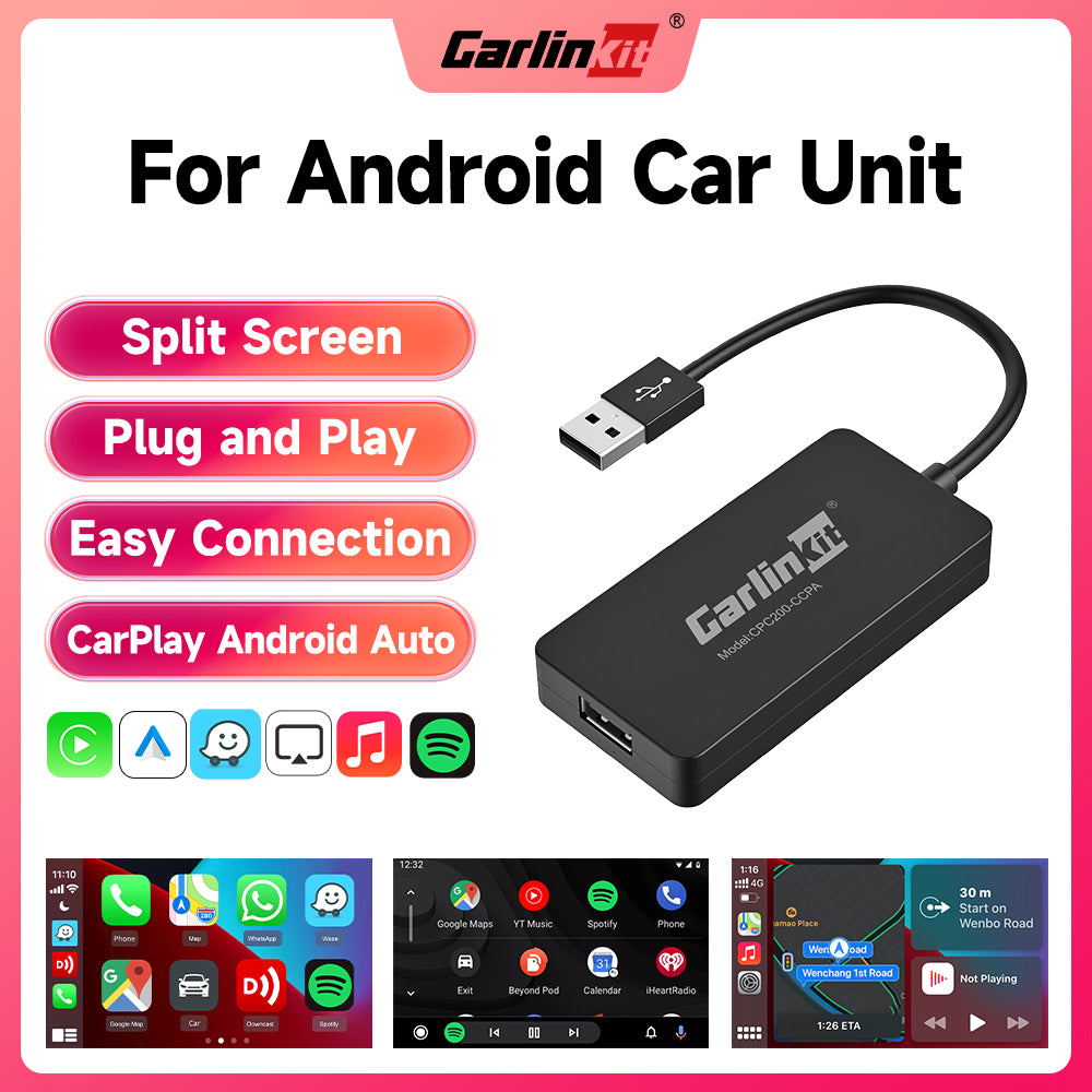 Carlinkit – Dongle USB sans fil CarPlay, boîte automatique Android,  Mirrorlink filaire pour écran Android de rechange, lecteur multimédia de  voiture