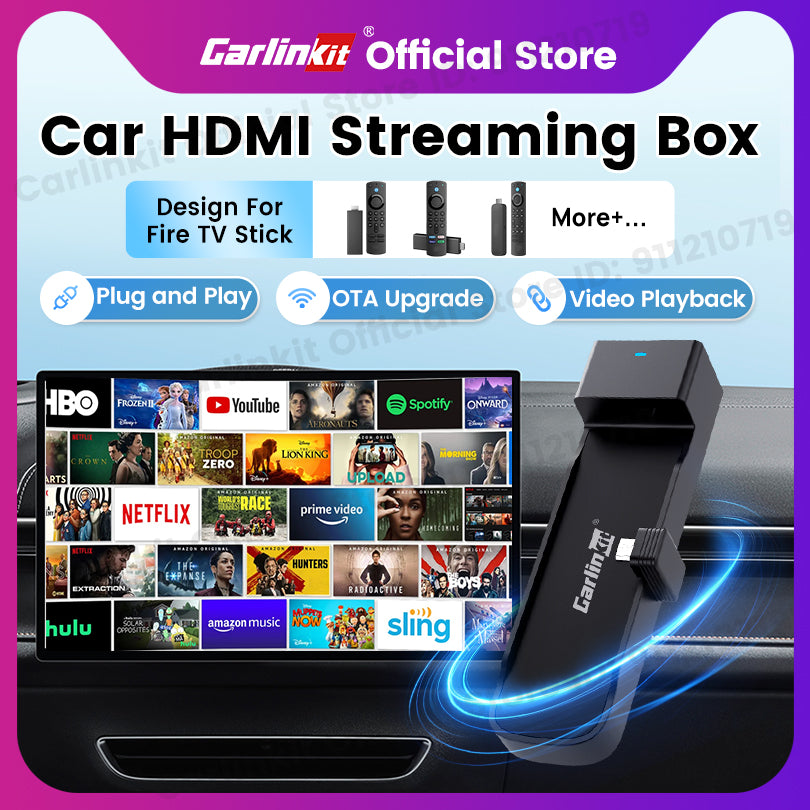 Carlinkit Support Fire TV Stick Specifically designed for Amazon Fire TV Stick Enjoy Streaming in Your Car Wired CarPlay to HDMI