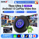 Carlinkit 5G LTE Tbox Ultra 3 Android Tv Box Android 15 Wireless Carplay Adapter QCM6350 Smart Car Ai Box Carplay For Netflix Youtube