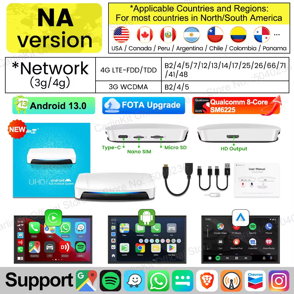 2025 New CarlinKit Android 13 CarPlay AI Box HDMI Wireless CarPlay