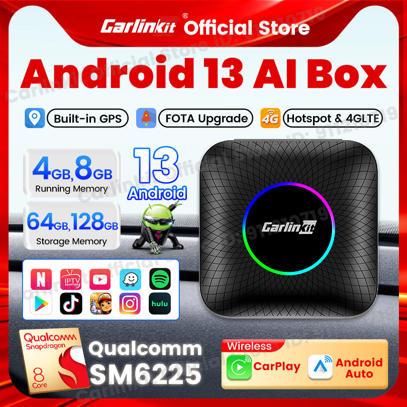 CarlinkitAndroid13CarTVBoxLEDAndroidAutoCarPlayWirelessAdapterSM62258-CoreIPTVNetfilxPlayVideoCarPlayAiBox