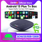 QCM6125 Android 13 8g+128g carlinkit carplay ai box plus carplay wireless android auto adapter best configuration youtube box