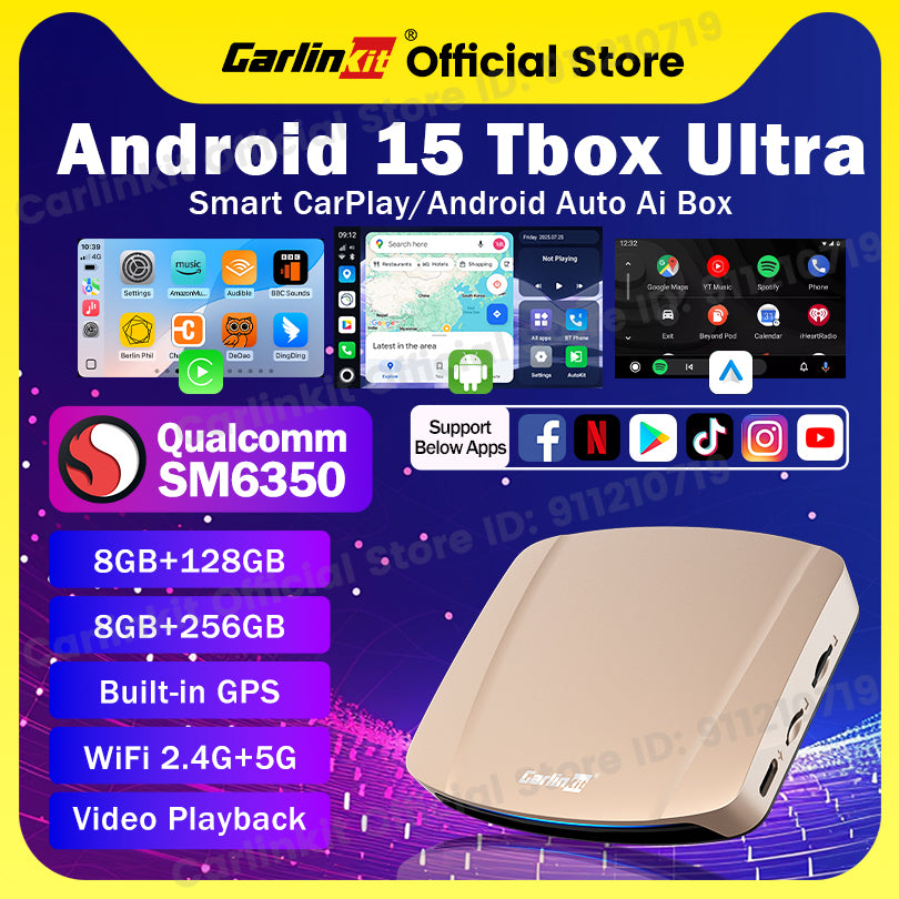 Carlinkit Android AI Box／TBOX／箱・説明書付 CarlinKit 8G+128G 8 CORE CarPlay Ai Box Android 11/12/13