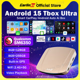 Carlinkit Android 15 AI Box Ultra 8+256G Wireless Carplay Car Streaming Box Android Auto Wireless Adapter Qualcomm SM6350 Support Youtube/Netflix