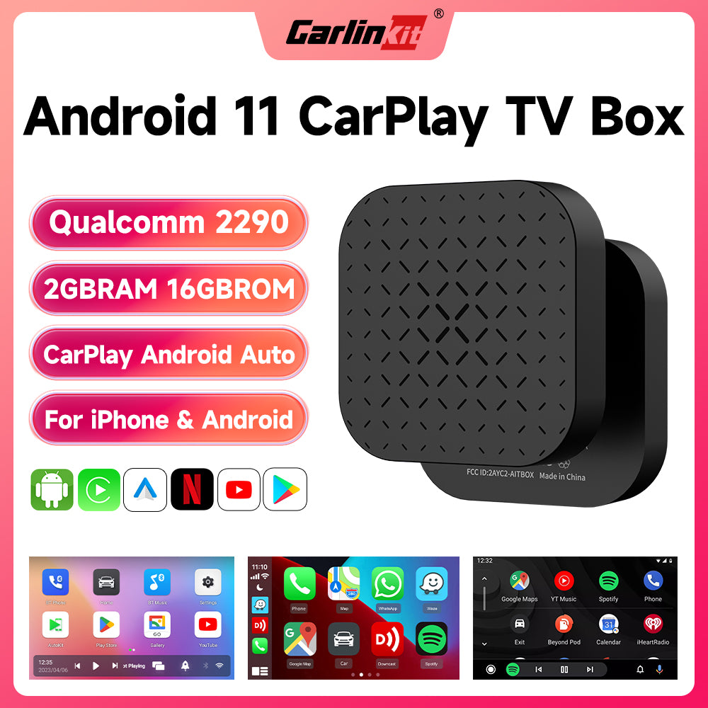 Android 11 Carlinkit Tbox Basic Netflix Ai Box sans fil Android Auto CarPlay QCM 2290 4 cœurs 2G + 16G pour YouTube IPTV 