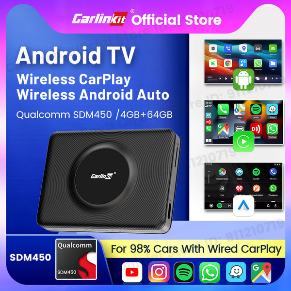 128GB Carlinkit Smart Tv Box Android 13 Wireless Carplay QCM