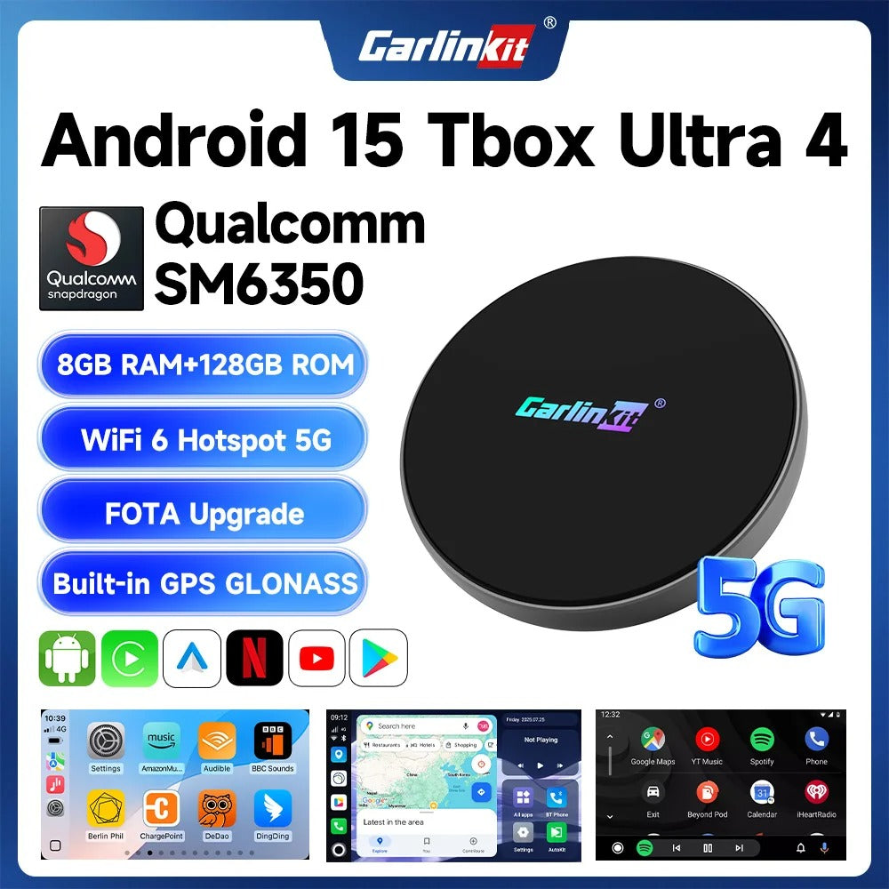 CarlinKit Ultra 4 Android 15 TV Box Wireless Android Auto CarPlay