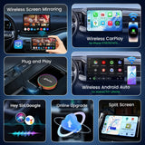 CarlinKit CP2A-M Wireless Screen Mirroring Android Auto CarPlay Adapter Online Upgrade WiFi 6 BLE5.4 Auto-Connect Smart AI Box
