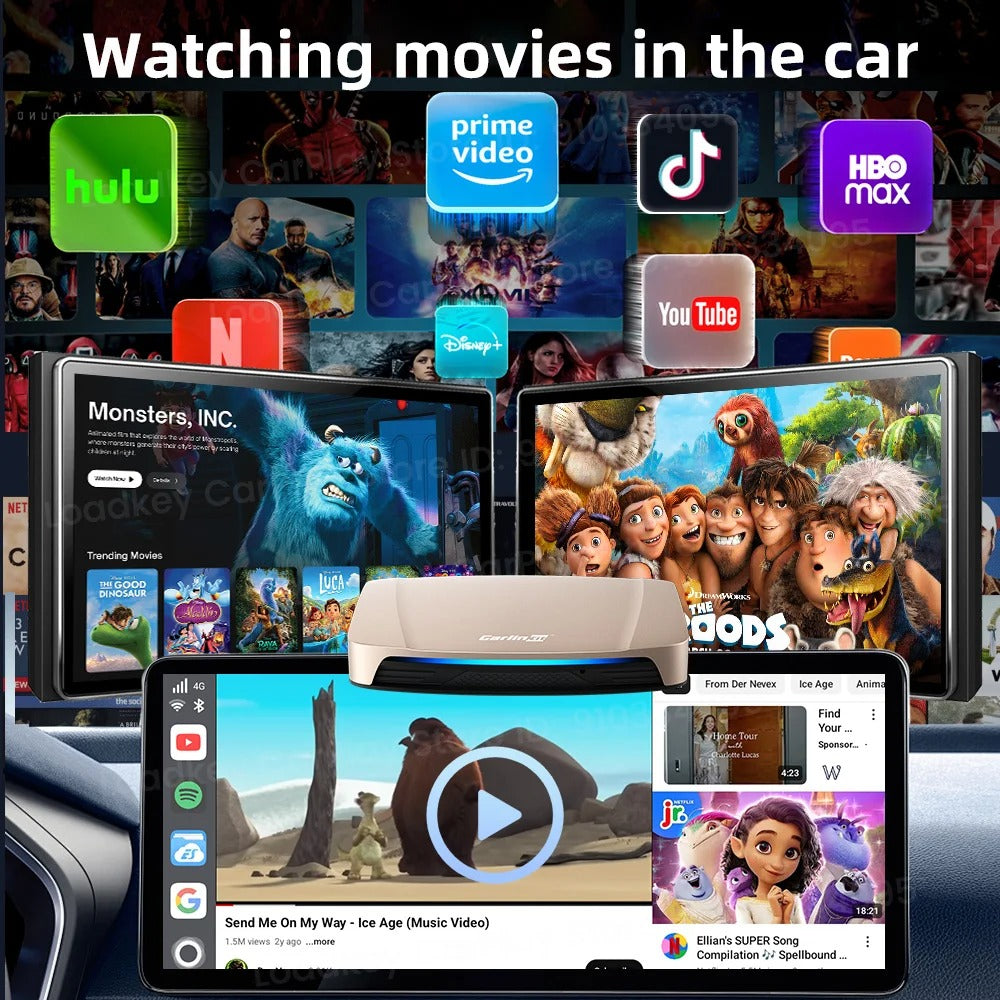 Carlinkit Android 15 AI Box Ultra 8+128G Wireless Carplay Car Streaming Box Android Auto Wireless Adapter Qualcomm SM6350 Support Youtube/Netflix