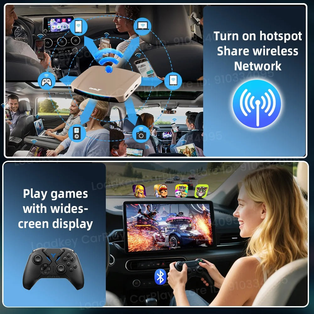 Carlinkit Android 15 AI Box Ultra 8+128G Wireless Carplay Car Streaming Box Android Auto Wireless Adapter Qualcomm SM6350 Support Youtube/Netflix