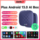 QCM6125 Android 13 8g + 128g carlinkit carplay ai box plus carplay sans fil android auto adaptateur meilleure configuration youtube box