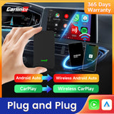 Carlinkit 5.0 2Air Wireless CarPlay Android Auto Wireless Box Two-Dual Adapter 2-Channel Work Waze Spotify 5.8Ghz WiFi BT Siri GPS Auto