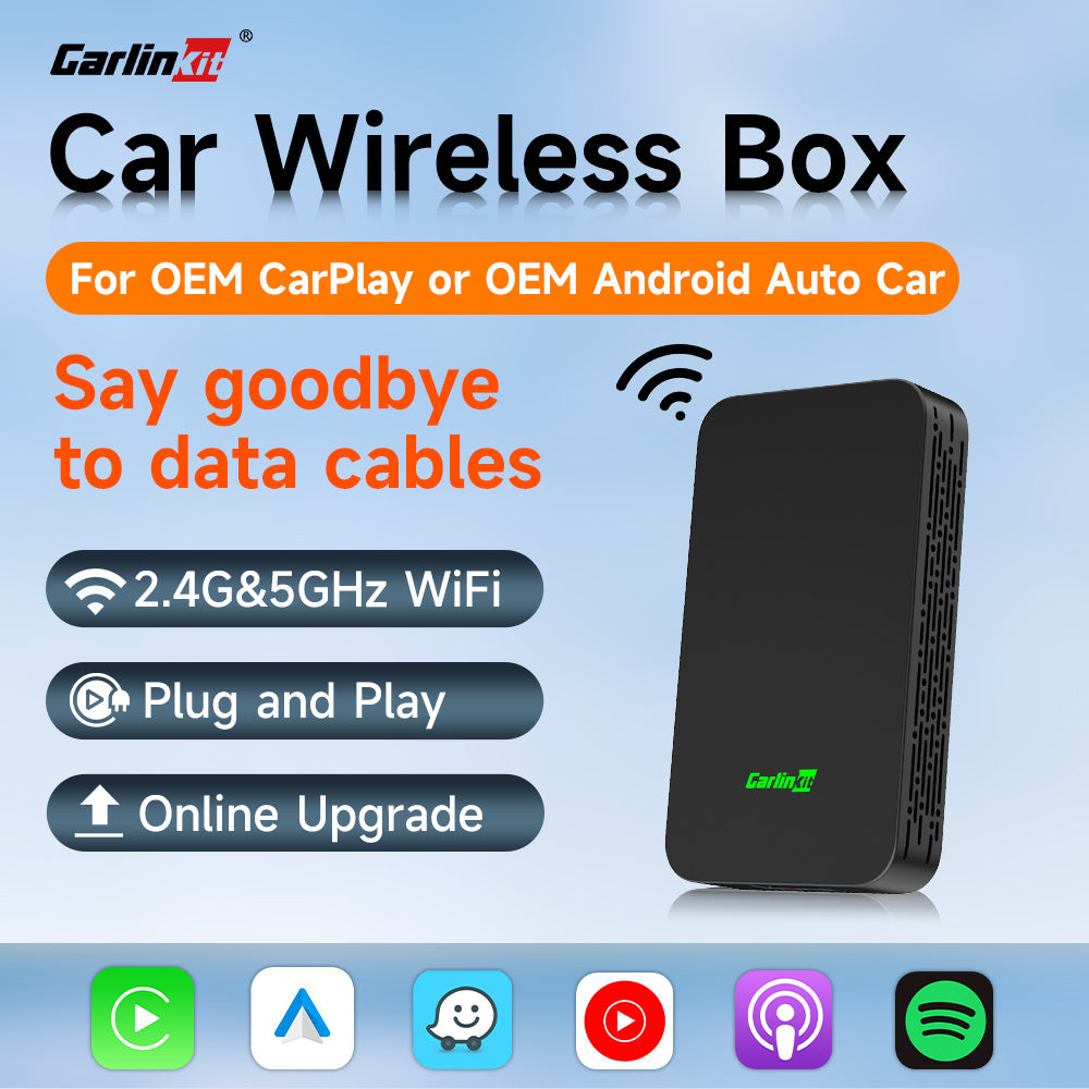 Carlinkit 5.0 2Air sans fil CarPlay Android Auto boîtier sans fil deux  double adaptateur 2 canaux travail Waze Spotify 5.8 Ghz WiFi BT Siri GPS  Auto