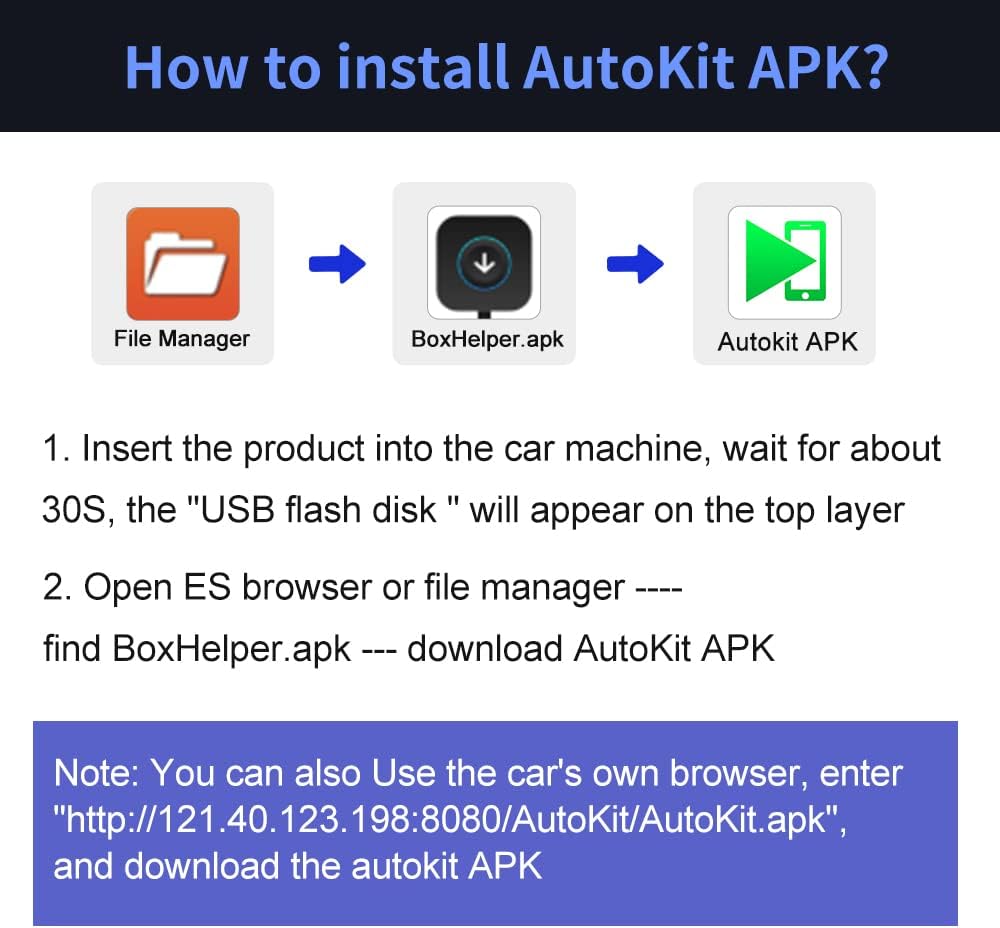 Wireless CarPlay Adapter Android Auto Dongle Car Mirror Player WiFi Autokit  APK