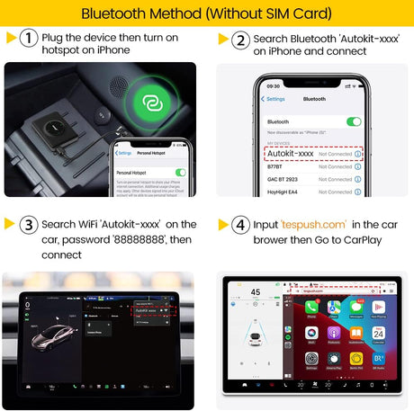 CarlinKit Wireless CarPlay Android auto Mini Box Adapter For Tesla Model 3/X/Y/S CarPlay Wireless Activator Navigation Spotify Siri iOS16 New
