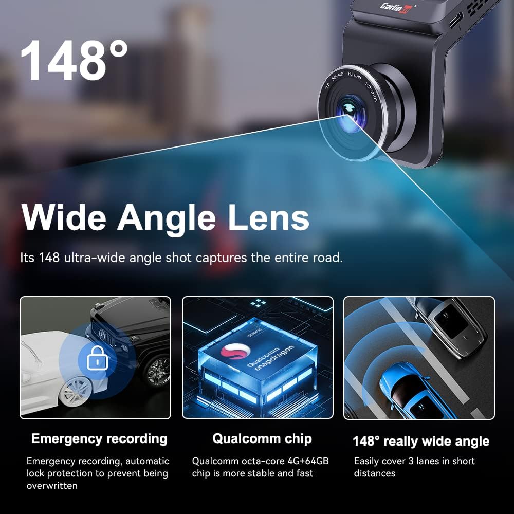 4g 3 lens car dash camera