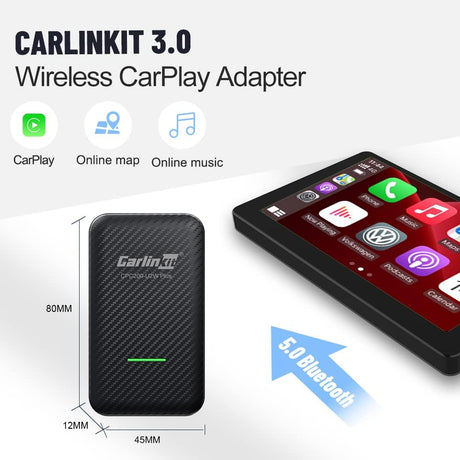 Carlinkit 3.0 Apple CarPlay Wireless Dongle Activator For Audi Benz Mazda Porsche Volkswagen Volvo Ford Citroen Honda Nissan Toyota Car MP4 MP5 Play Carbon Fiber Shell