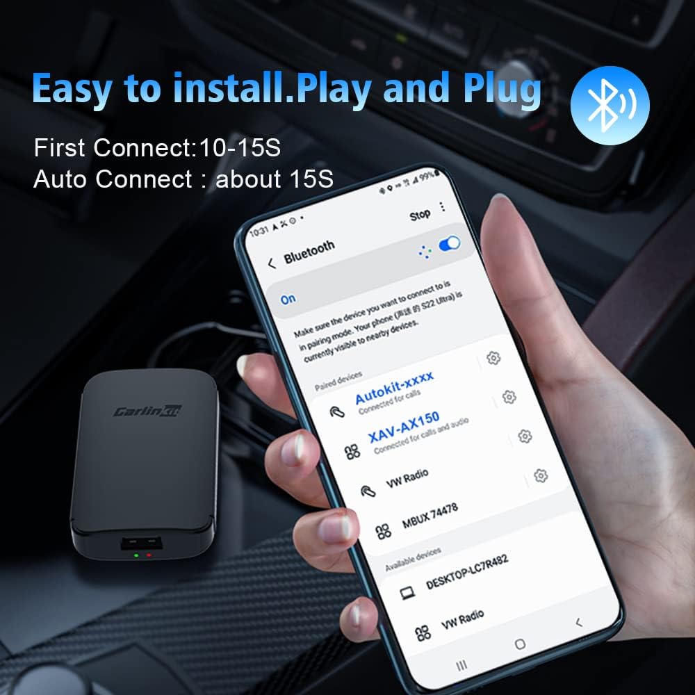 2022 CarlinKit CPC200-A2A Android Auto Wireless Adapter Plug And Play Bluetooth WiFi Auto Connect For Wired Android Auto Cars