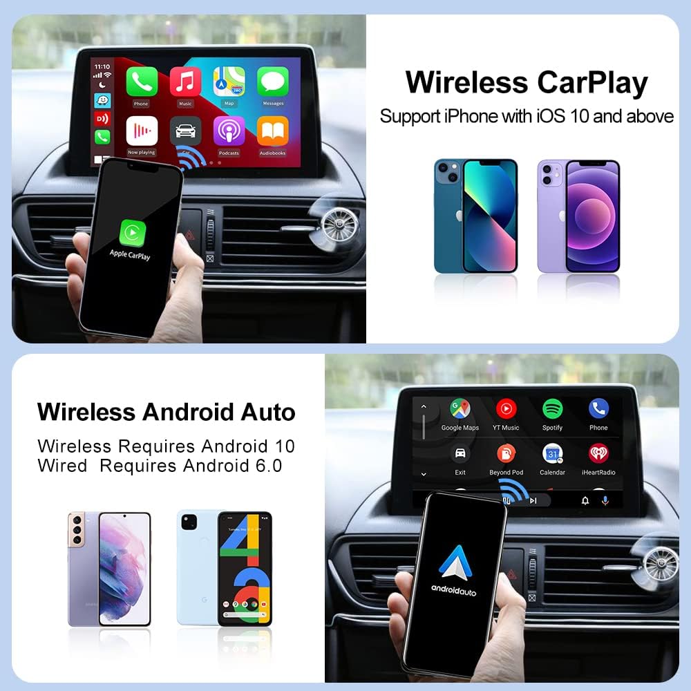 CarlinKit 5.0 Wireless Carplay 2023 Apple Wireless CarPlay Adapter &  Android Auto Adapter CPC200-2air Converts Wired CarPlay & AA to  Wireless,Support