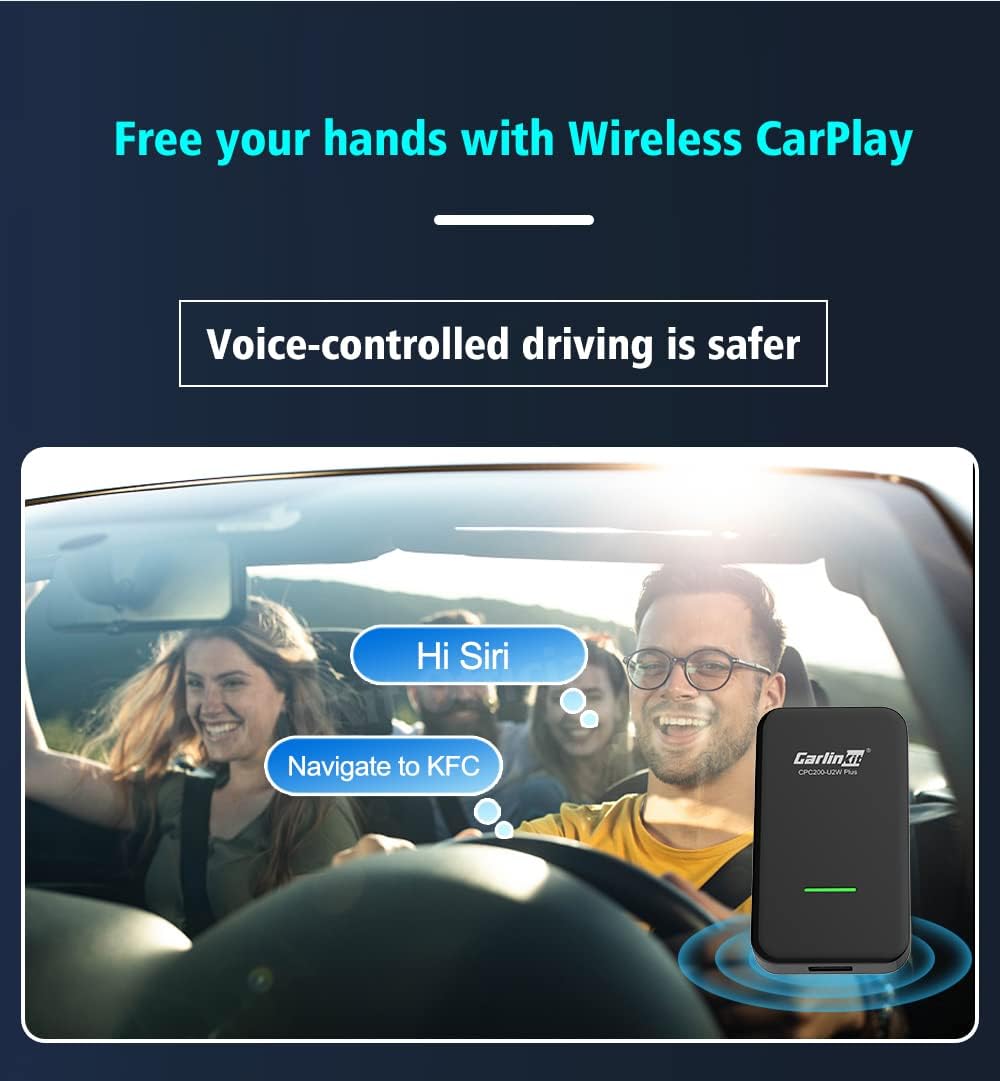 CarlinKit 4.0 Wireless CarPlay Adapter Dongle for Apple iOS