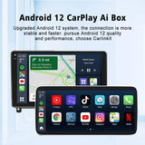 CarlinKit 2022 Carplay Ai Box 4G + 64G 8 Core Android 12 sans fil Android Auto Apple Carplay multimédia Smart Ai Box 
