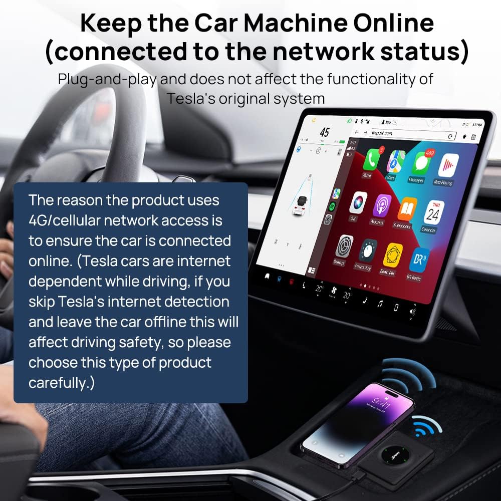 Carlinkit wireless carplay android auto mini box adapter for tesla mod