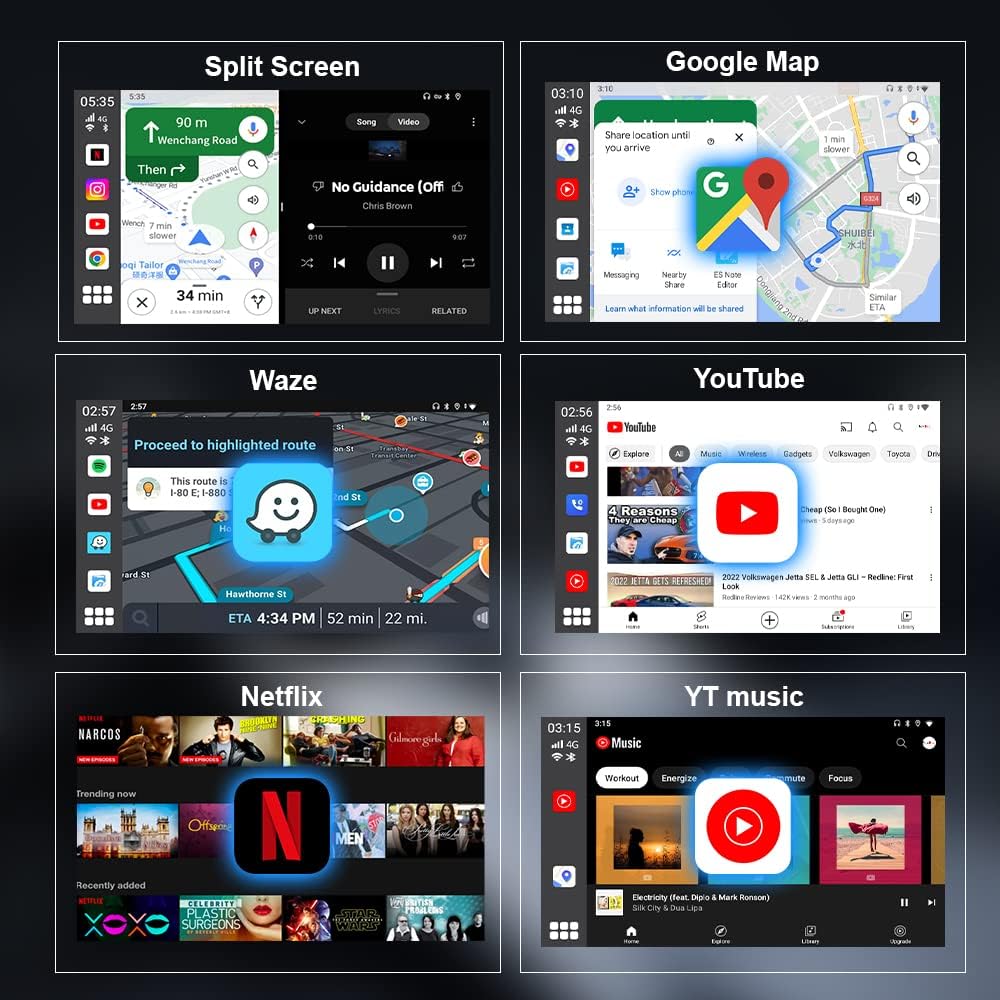 Carlinkit Android 11 CarPlay TBox Mini Wireless Android Auto e Apple CarPlay Google Play YouTube Netflix Spotify Adattatore USB