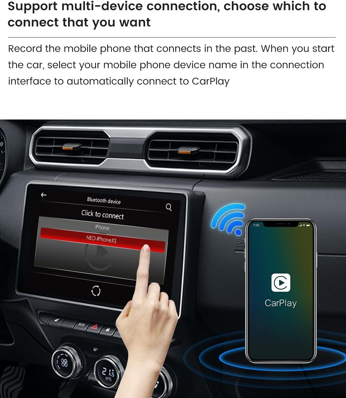  CarlinKit 4.0 Wireless CarPlay Adapter-Android Auto Wireless  Adapter Only for Built-in Wired CarPlay Car, for Android Phones and iPhones  iOS, Wired CarPlay to Wireless Android Auto & Wireless CarPlay : Electronics
