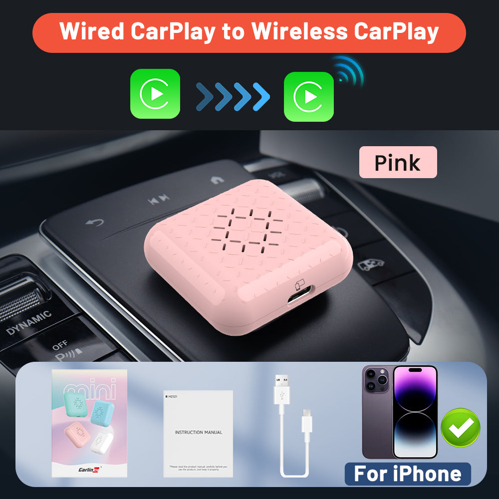 iPhone Wireless CarPlay Adapter,Wireless Auto Car Adapter,Apple Carplay  Bluetooth Adapter,Plug & Play 5GHz WiFi Online Update,Low Latency,Easy to  Install,Support Newest iOS 16 